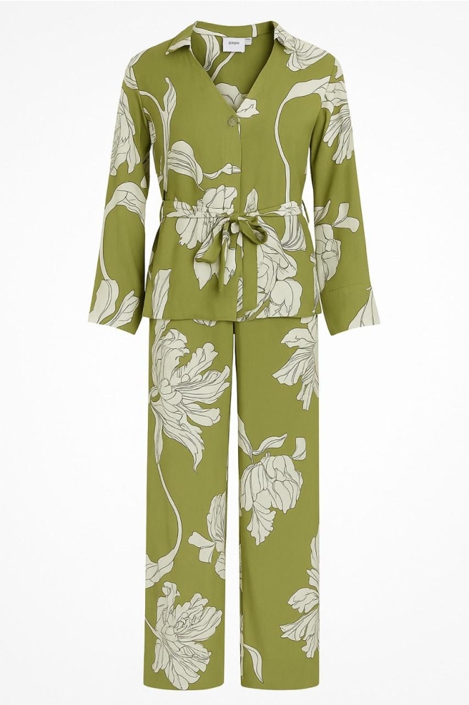 VIFLORENZA OA V-NECK L/S SHIRT 14104223 Sage/Oa
